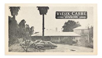 (BUSINESS--RESTAURANTS.) Business card for the Vieux Carré of Old New Orleans, a Black-owned restaurant in California.